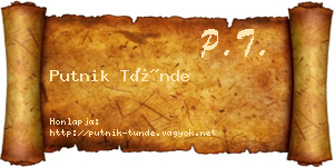 Putnik Tünde névjegykártya